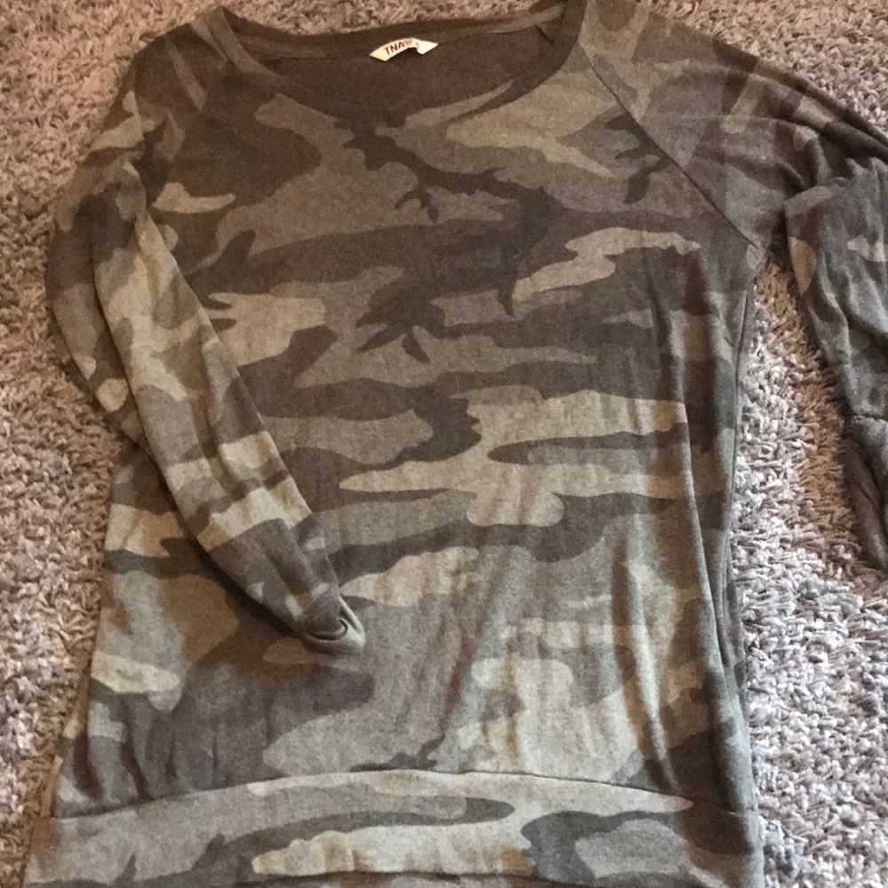 Camo off the shoulder top